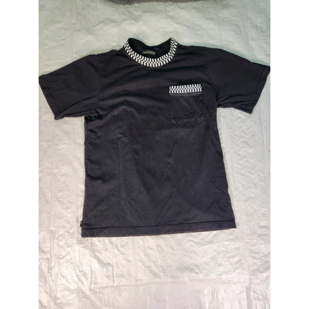 The Hundreds Tee Shirt Black Classic Medium Checkered Collar M Tshirt T-shirt